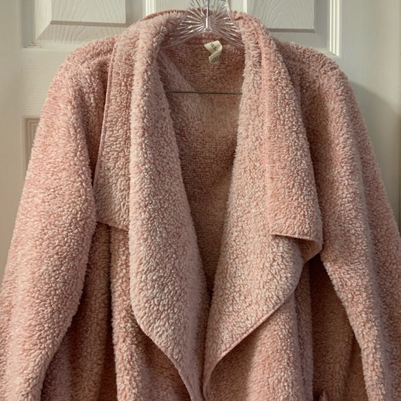 Hue Light Pink Sherpa Super Soft Cardigan L/XL - Picture 4 of 7